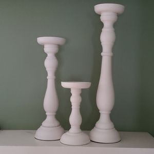 Wooden candle holder set of 3